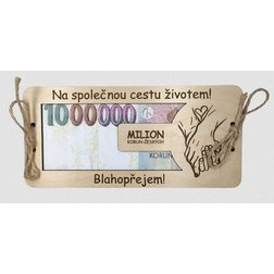 Přání Novomanželům milion korun- ruce