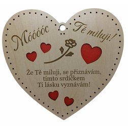 Dřevěné srdíčko Miluji Tě